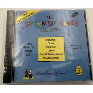The Grown-Up Games Collection PC CD-ROM 1995 Prairie City Software Sealed